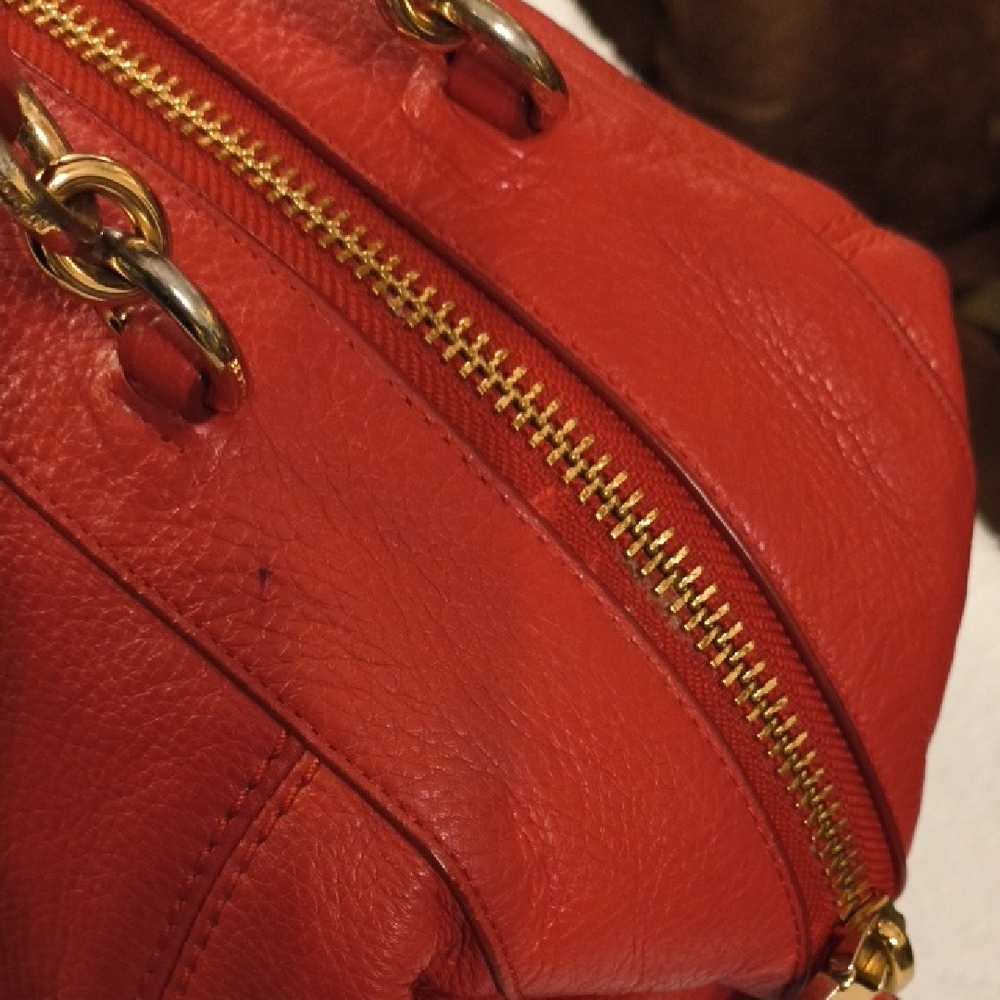 Coach Cherry Red Leather Satchel - Picture 15 of 16